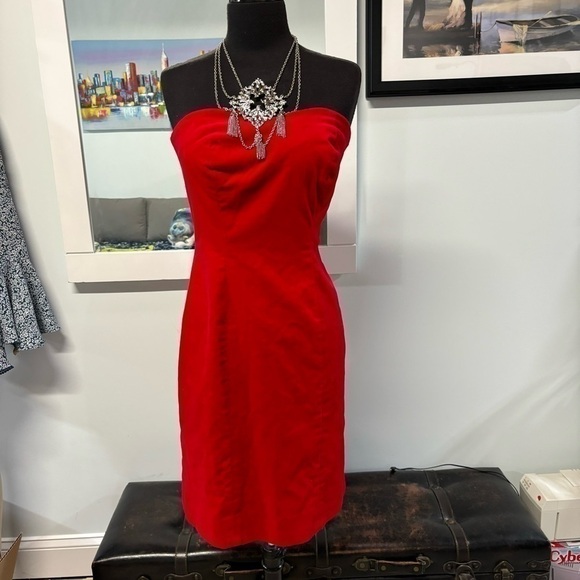 ❤️Show Stopper Dazzling Felt Cocktail Dress w/Necklace - Picture 1 of 8